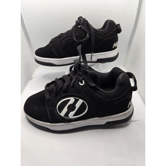 Heelys Voyager Wheeled Rolling Tennis Shoes Youth Size 1 Black White - Picture 3 of 7